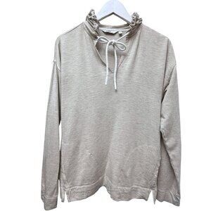 Vineyard Vines Hoodie Tee Small Oatmeal Beige Casual Womens Soft Top Preppy